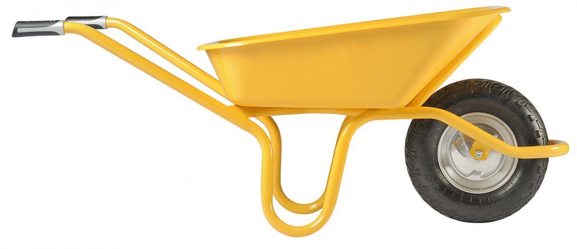 Brouette Expert 100 Alpha peinte avec roue increvable - jaune - 100 l/250  kg - 1420x680x610 mm - 15 kg - HAEMMERLIN